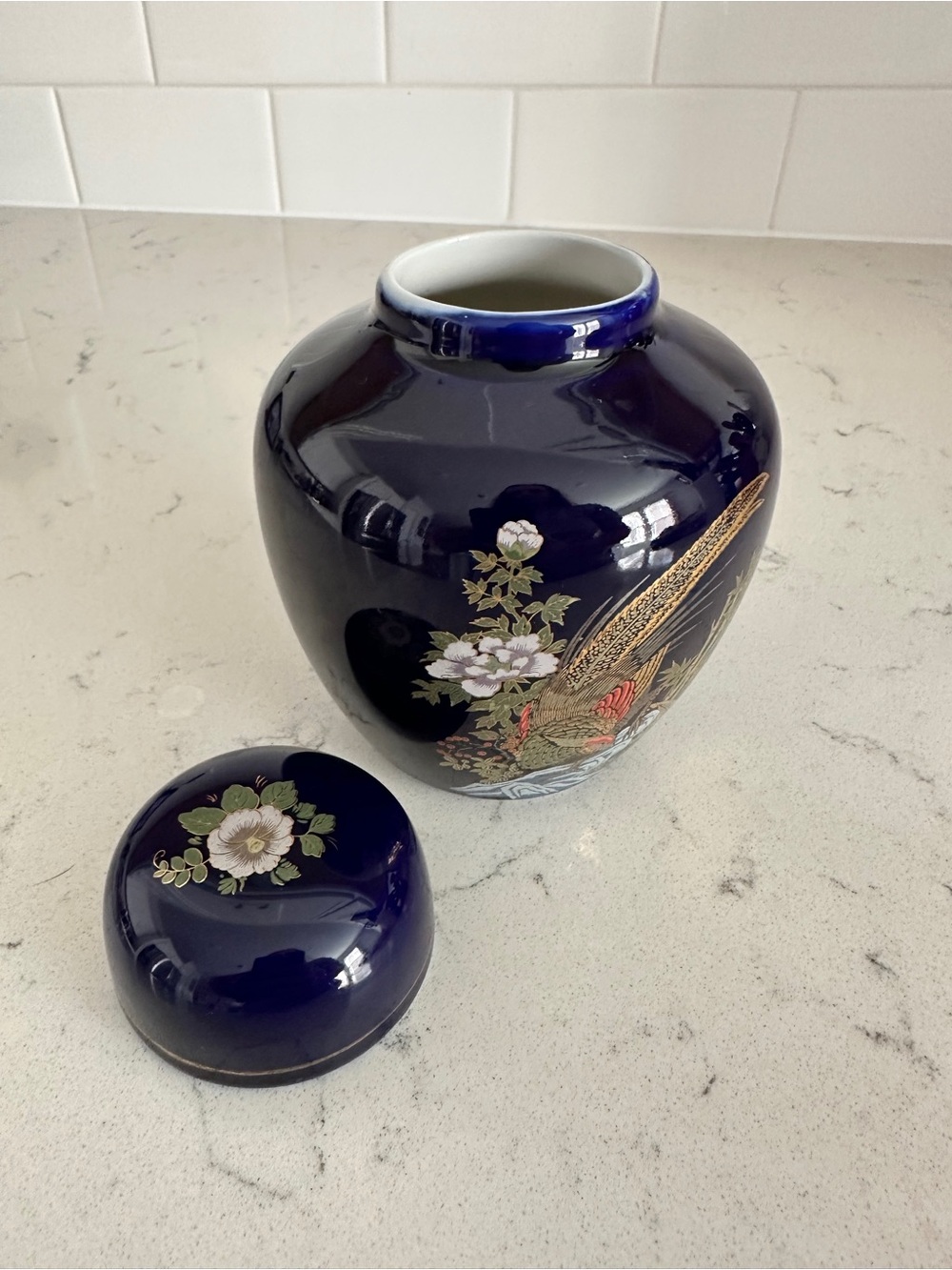 Vintage Cobalt Blue Ginger Jar with Lid
- Home Art - Picture 3 of 7